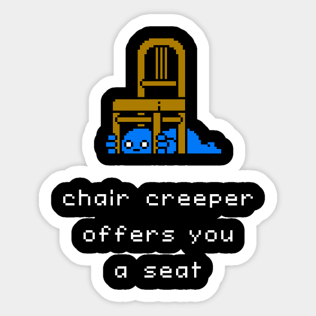 Unlikely Monsters - Chair Creeper Sticker by knitetgantt